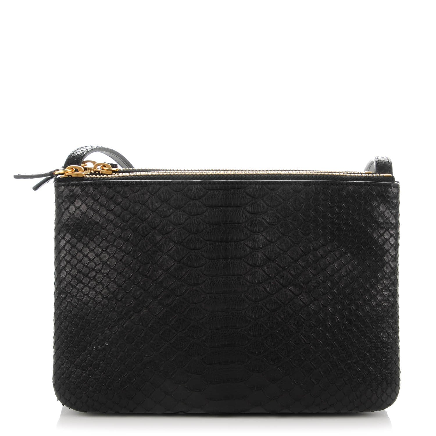 Celine Python Small Trio Crossbody Bag Black 1 of 7