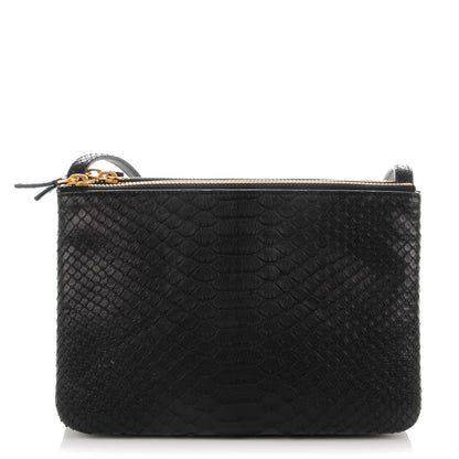 Celine Python Small Trio Crossbody Bag Black 1 of 7