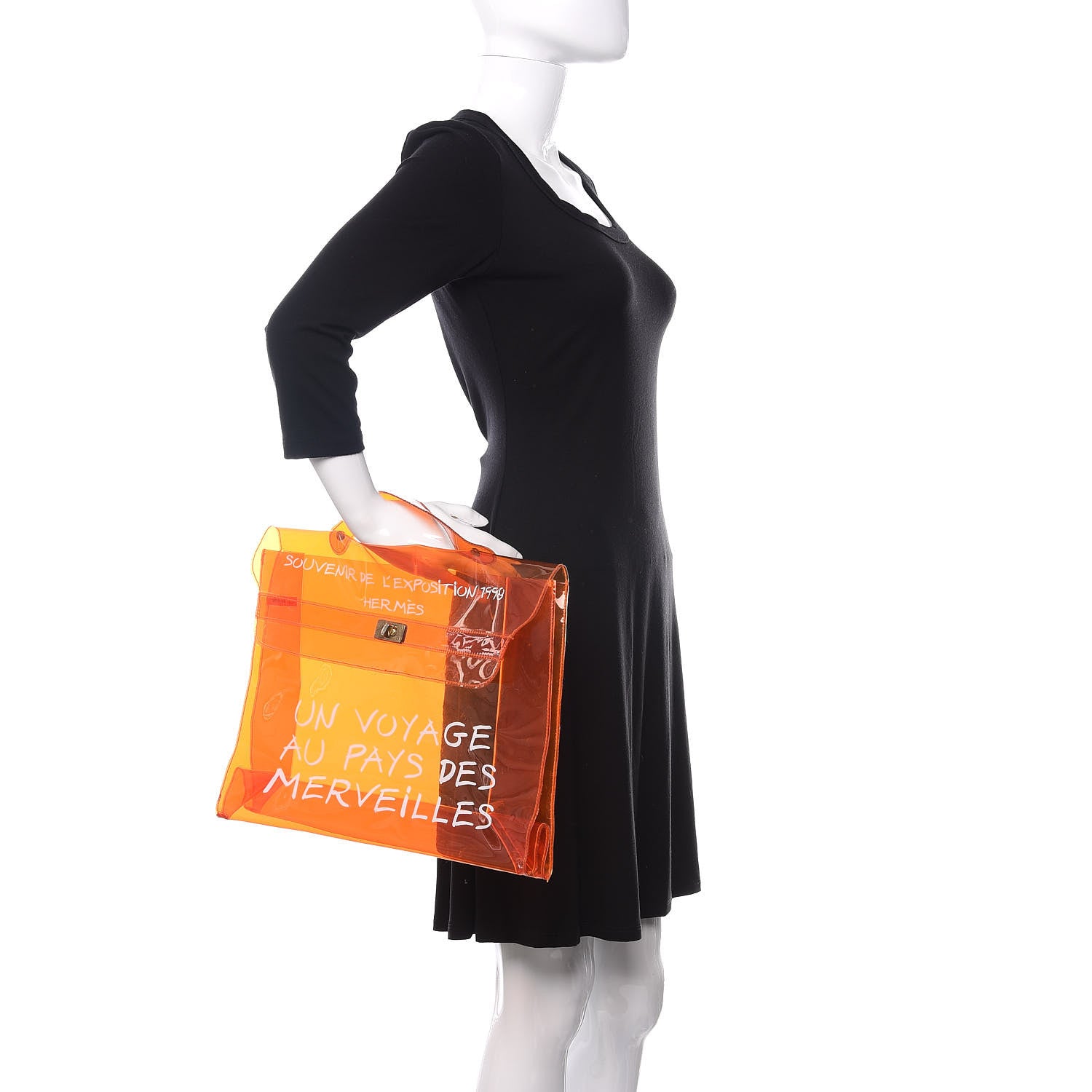 Hermes Vinyl Souvenir De L'Exposition Kelly Orange 2 of 13