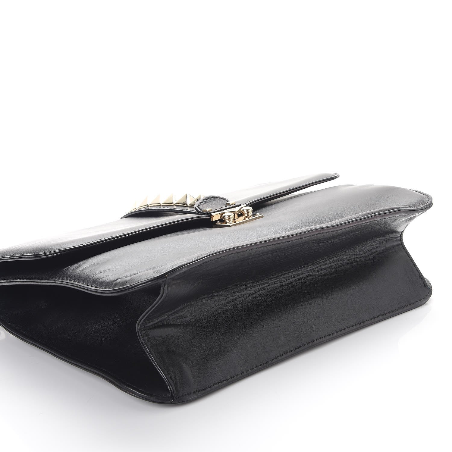 Valentino Garavani Vitello Extra Large Glam Lock Rockstud Flap Black 8 of 11