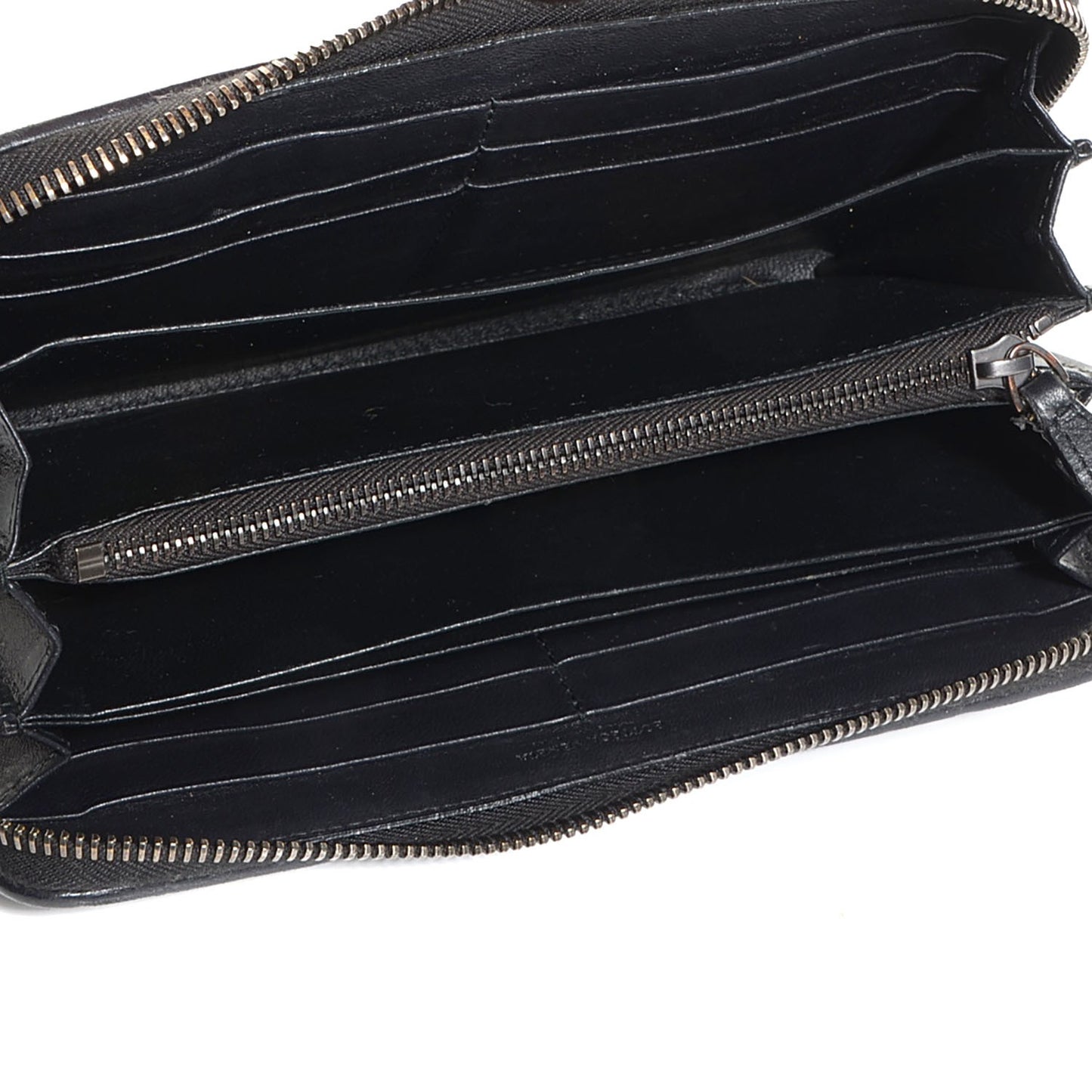 Nappa Intrecciato Zip Around Wallet Black