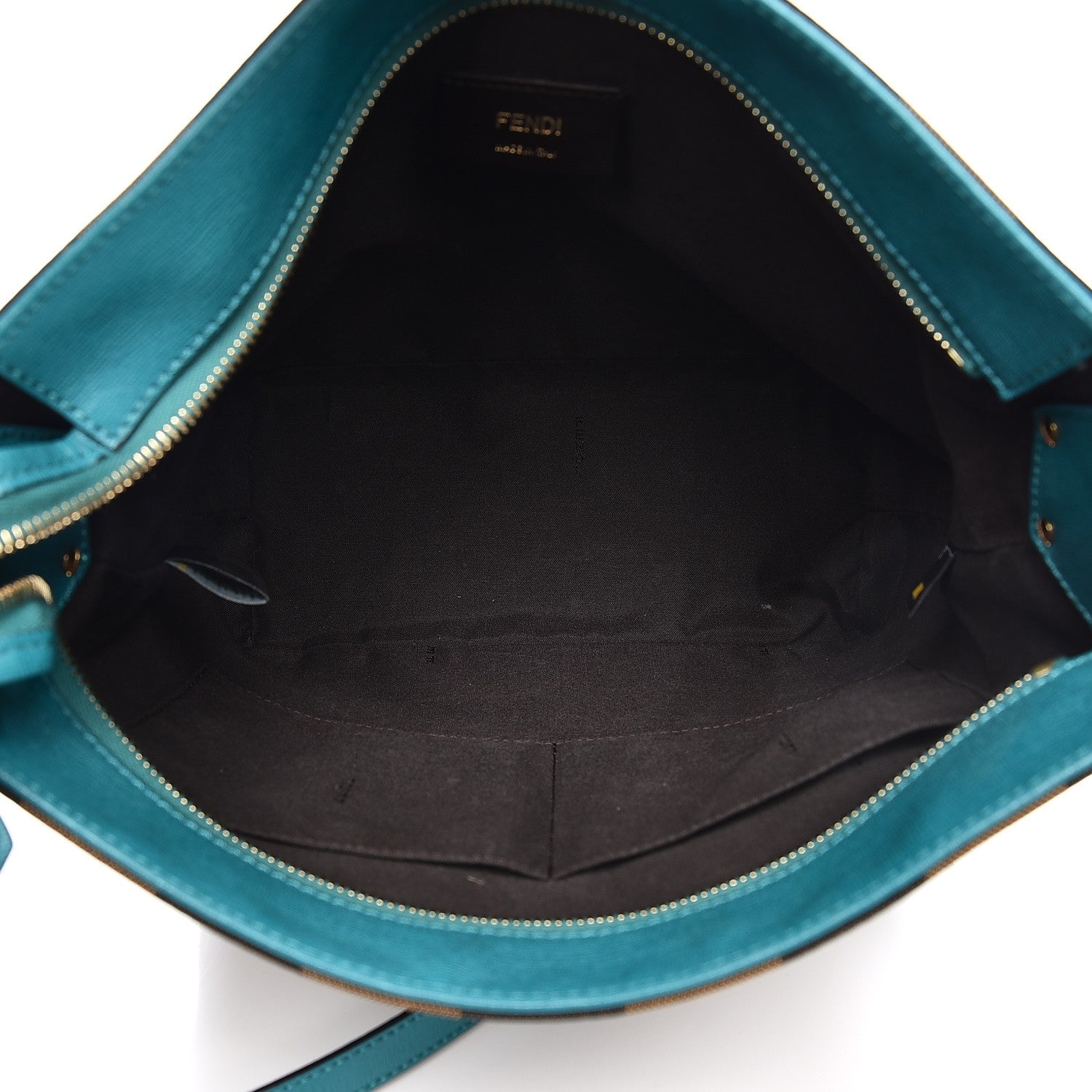 Fendi Pequin Vitello Elite 2Jours Bucket Bag Tobacco Jungle 5 of 10