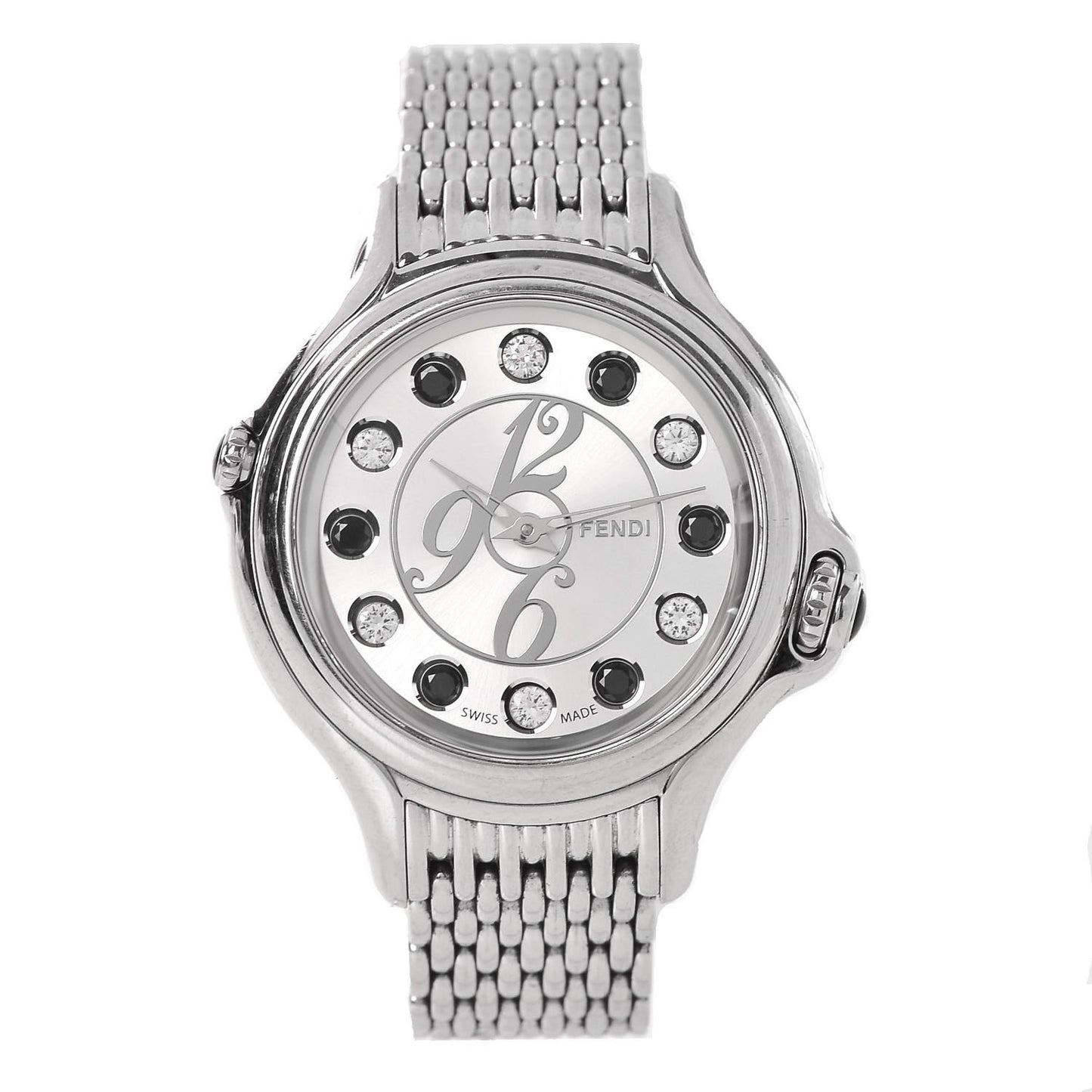 Stainless Steel Diamond Topaz 38mm Crazy Carats Rotating Gem Quartz Watch