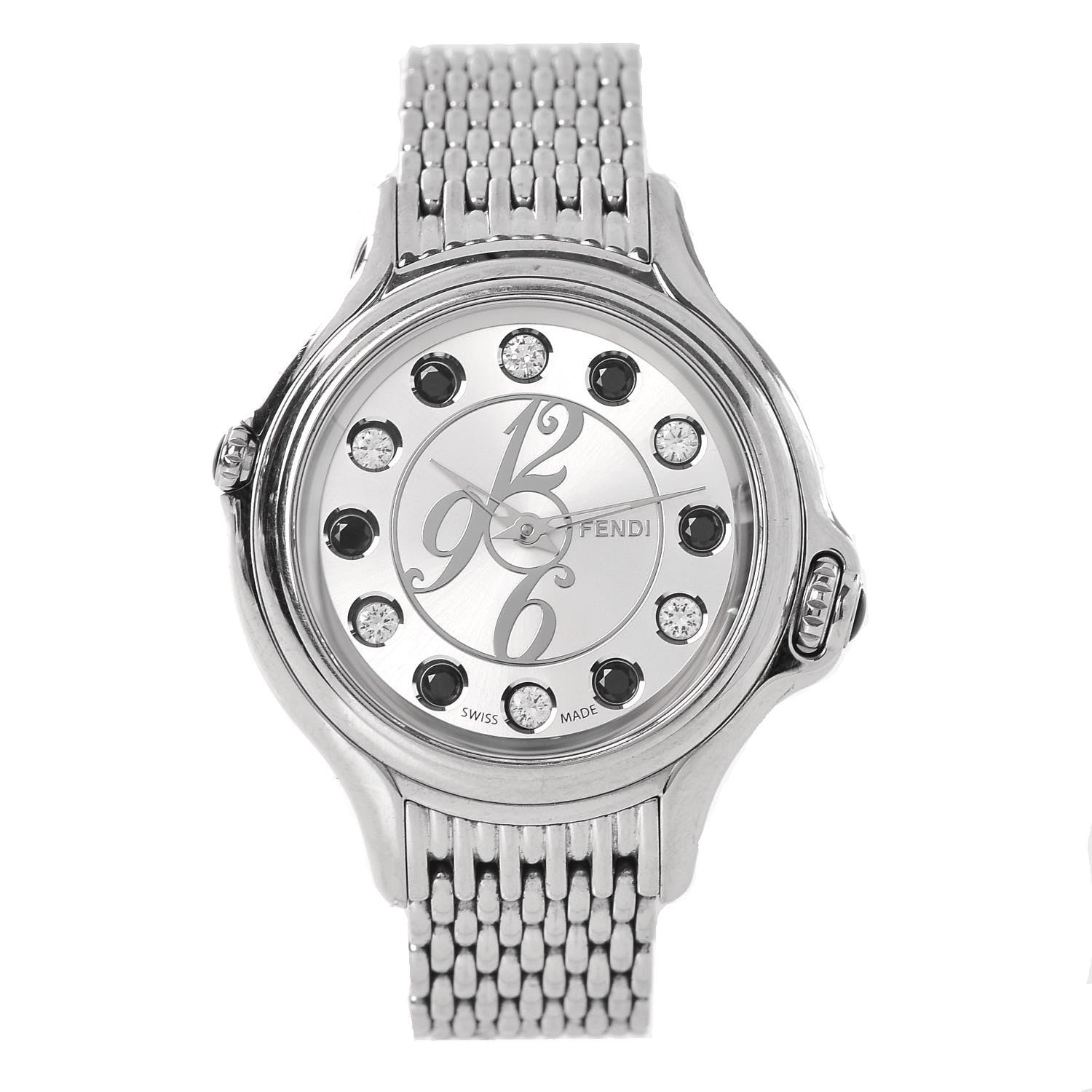 Fendi Stainless Steel Diamond Topaz 38mm Crazy Carats Rotating Gem Quartz Watch 3 of 10
