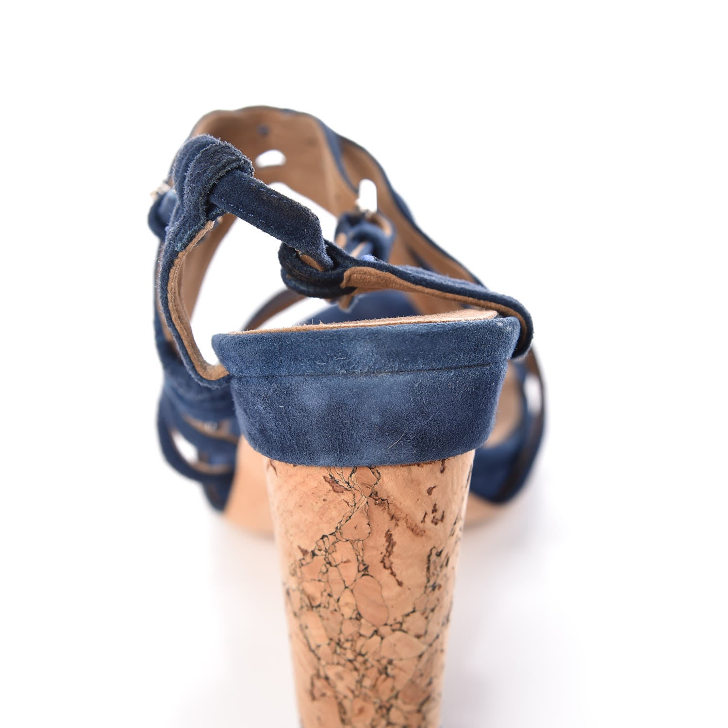 Chanel Suede Cork Sandals 37 Dark Blue 13 of 19
