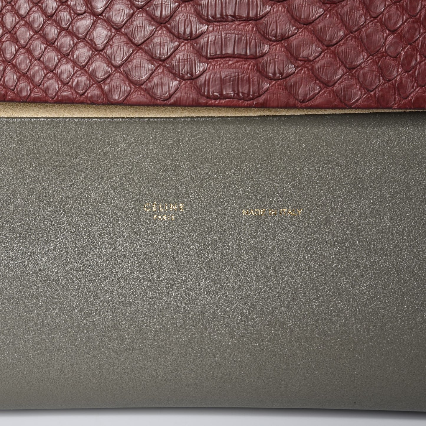 Python Calfskin All Soft Shoulder Bag Burgundy