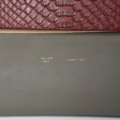 Celine Python Calfskin All Soft Shoulder Bag Burgundy 11 of 12