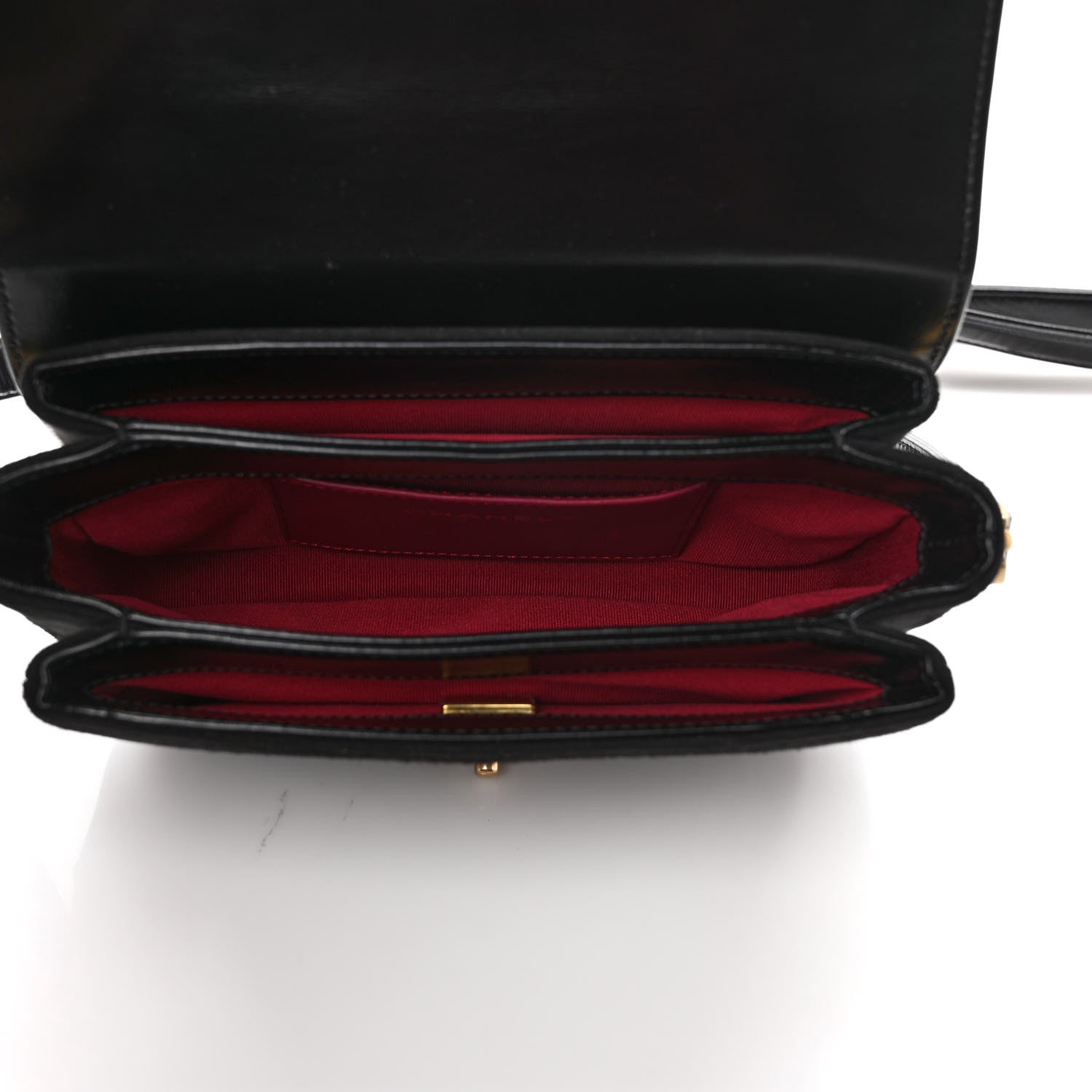 Chanel Shiny Calfskin Quilted Suede Goatskin Messenger Black 5 of 10