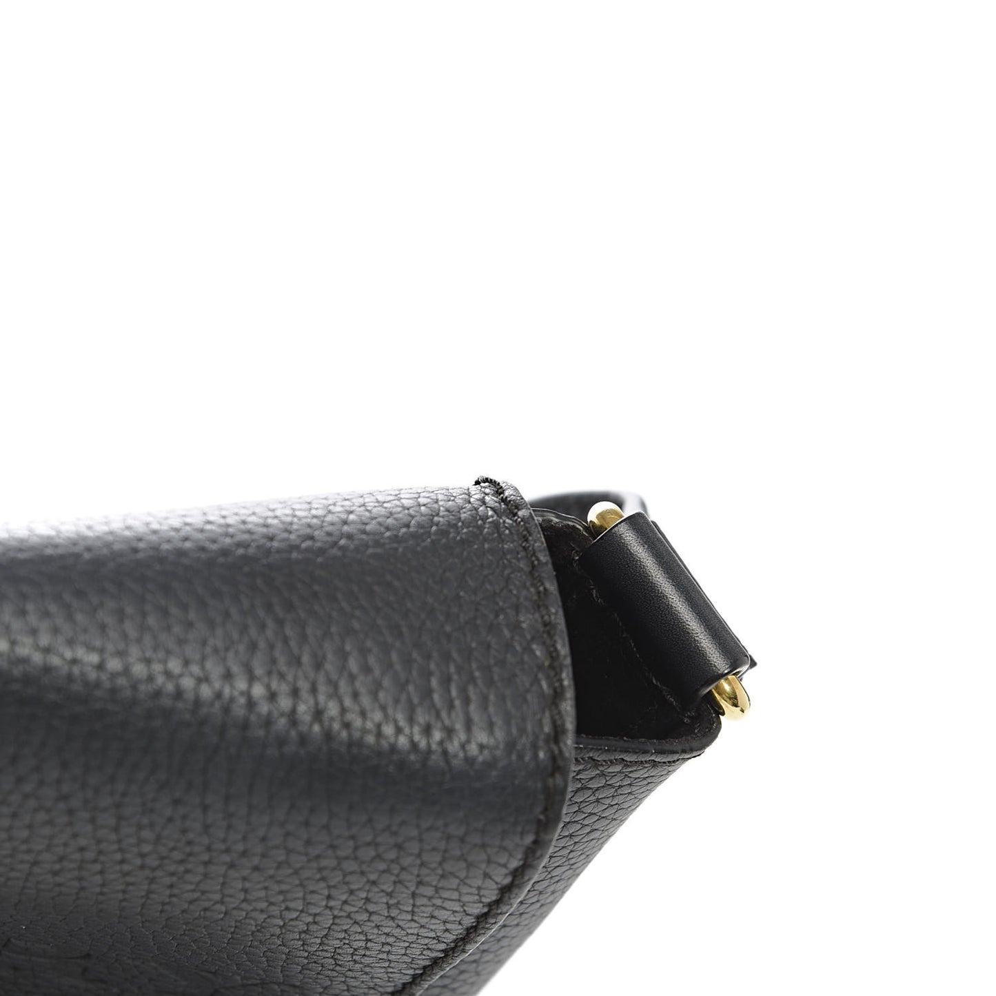 Grainy Calfskin Embossed Small Messenger Black