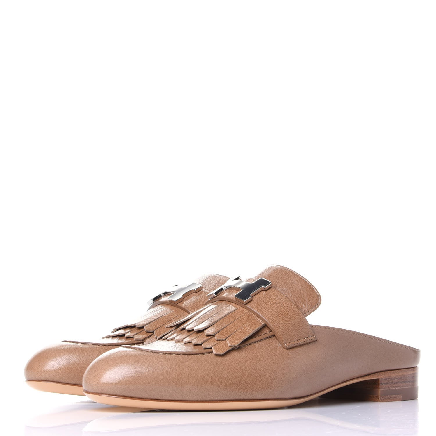 Hermes Goatskin Rivoli Mules 37 Havane 3 of 11