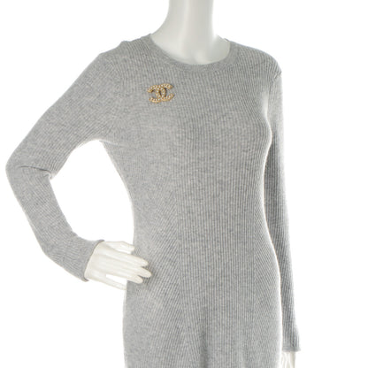 Chanel Metal Crystal Graduated Pearl CC Brooch Gold 2 of 4