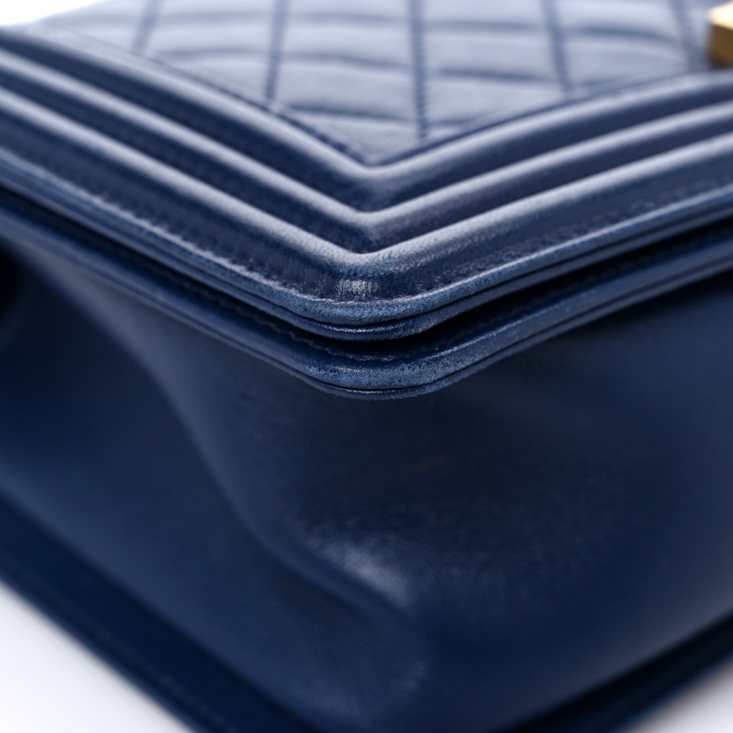 Chanel Lambskin Quilted Medium Boy Flap Dark Navy 7 of 18