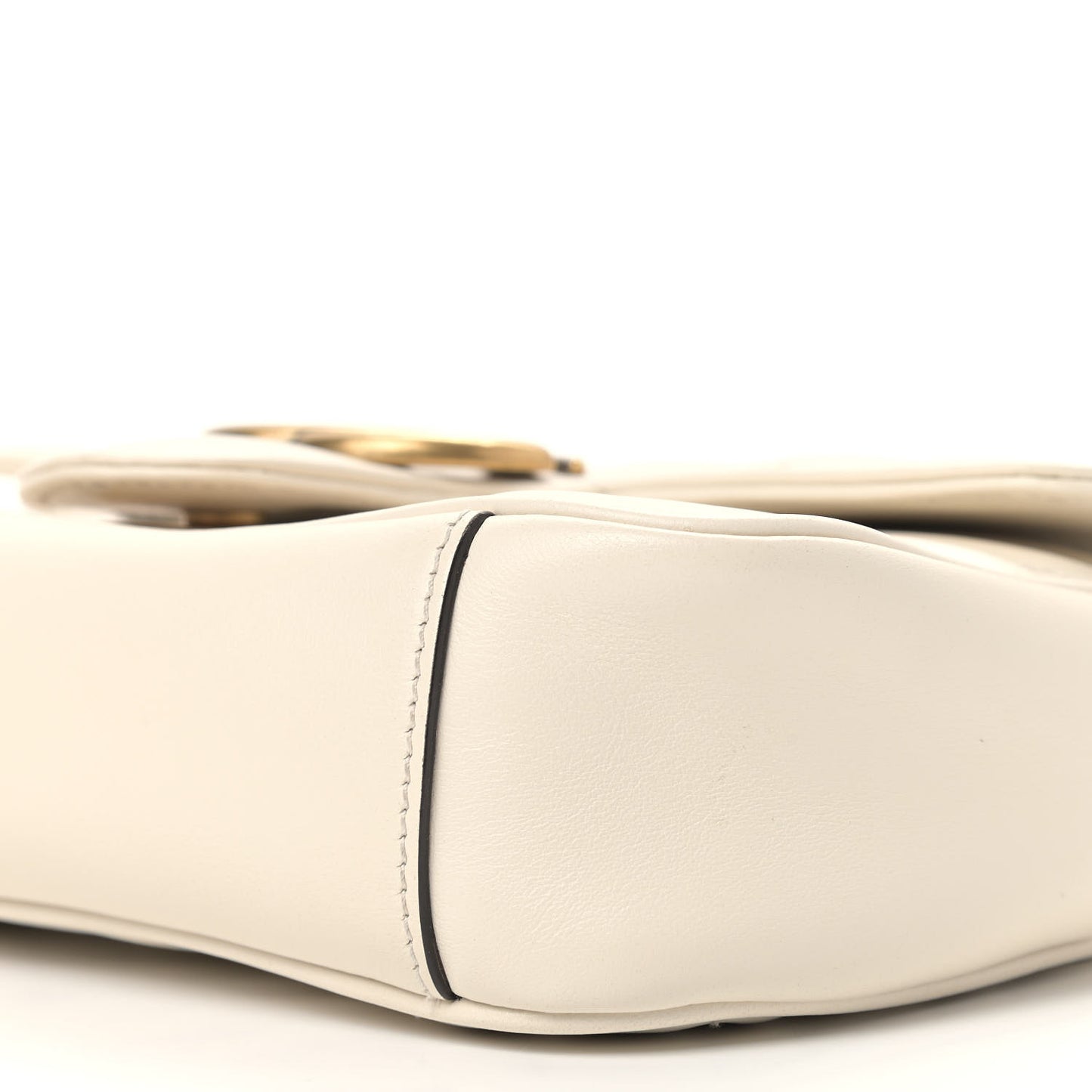 Calfskin Matelasse Mini GG Marmont Shoulder Bag White