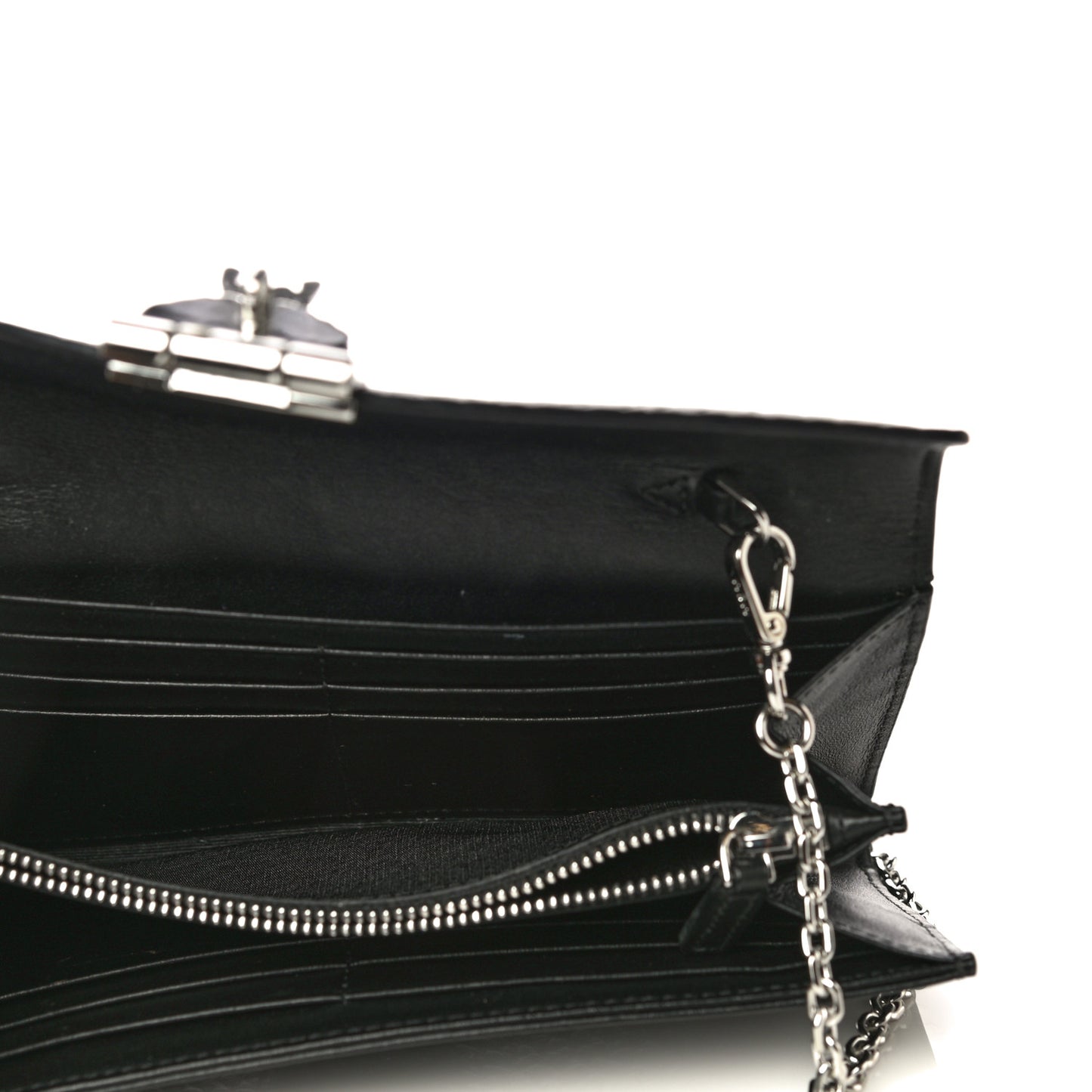Visetos Large Patricia Wallet On Chain Black