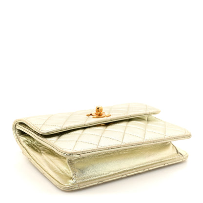 Chanel Metallic Lambskin Quilted Mini Flap Gold 4 of 12