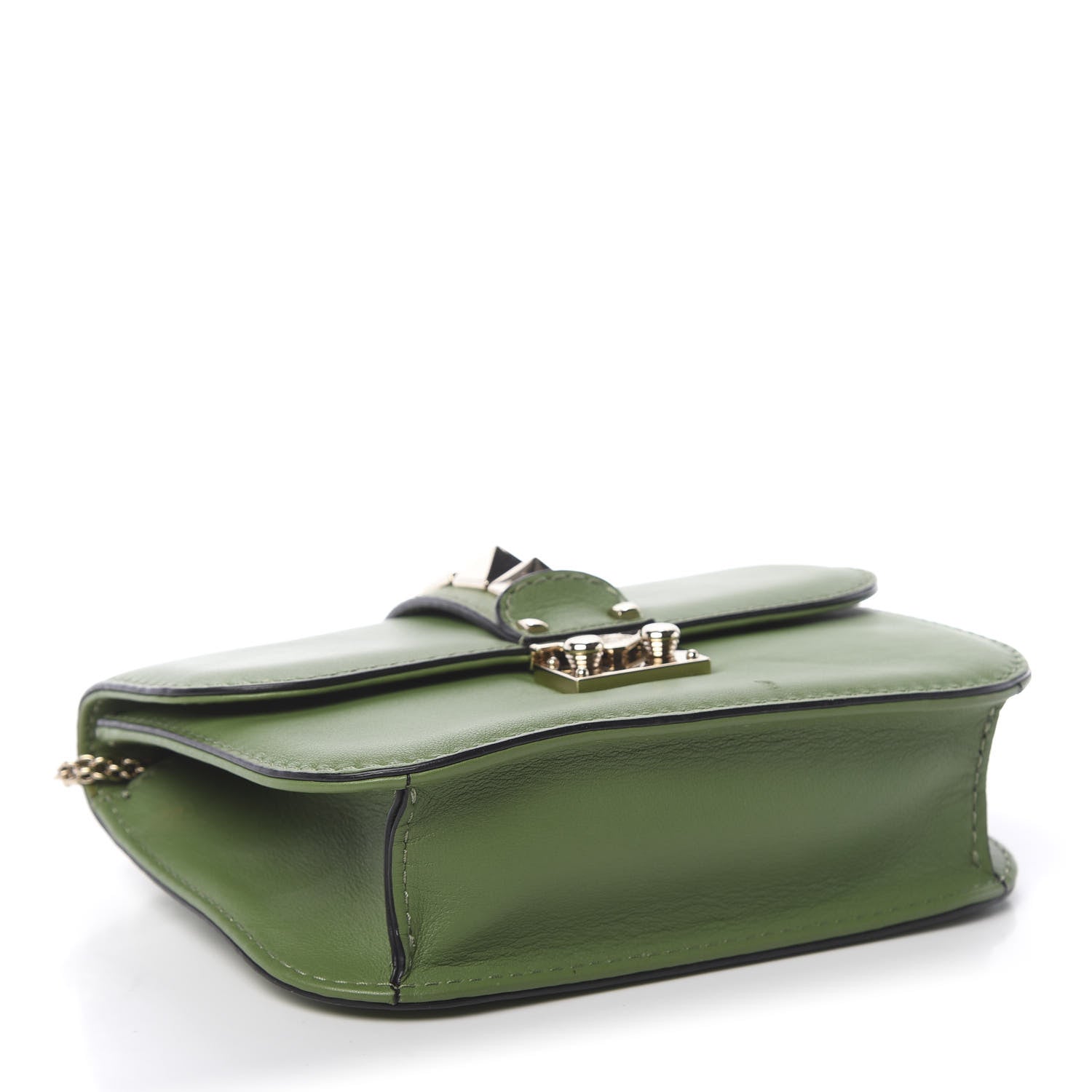 Valentino Garavani Vitello Small Glam Lock Rockstud Flap Green 4 of 10