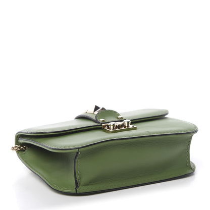 Valentino Garavani Vitello Small Glam Lock Rockstud Flap Green 4 of 10