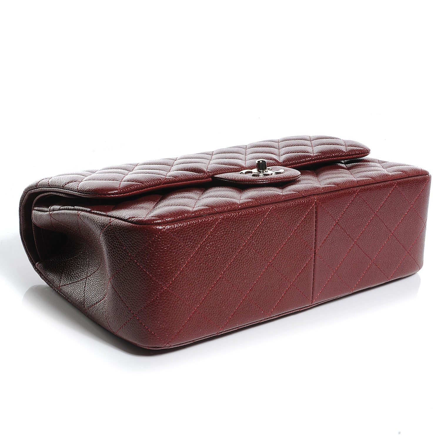 Chanel Caviar Jumbo Double Flap Dark Red 4 of 8