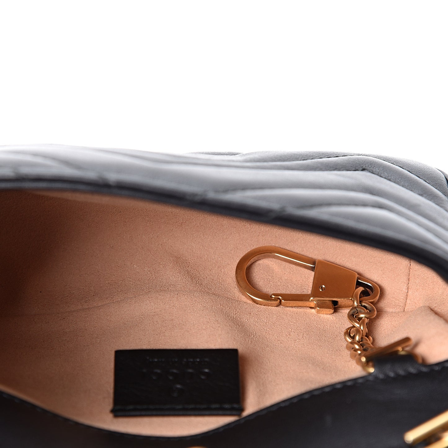 Calfskin Matelasse Super Mini GG Marmont Shoulder Bag Black
