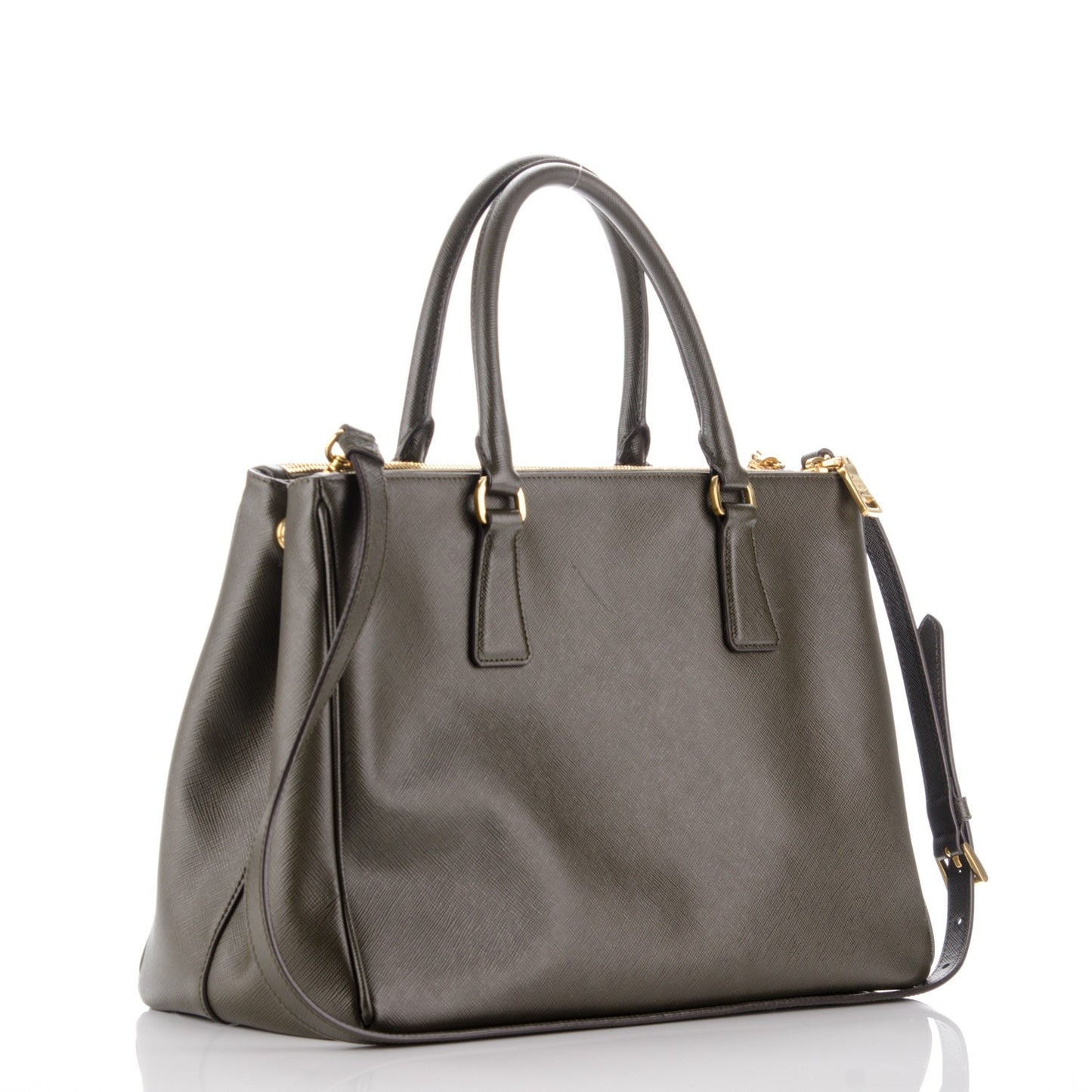 Saffiano Medium Galleria Double Zip Tote Militare