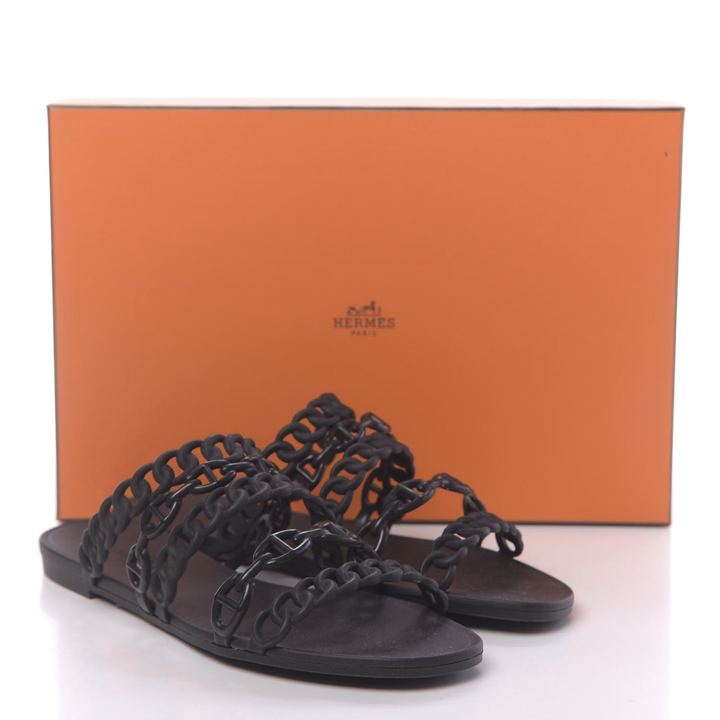 Rubber Chaine d'Ancre Nude Sandals 38 Black