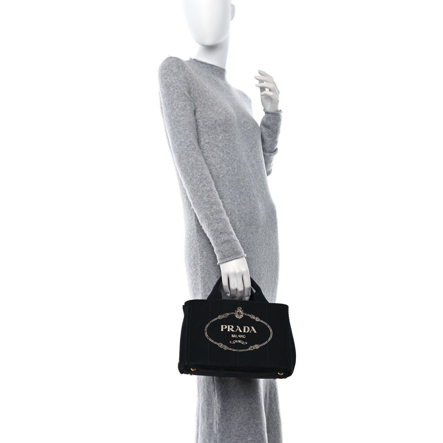Prada Canapa Small Logo Tote Black 2 of 10