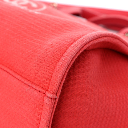 Chanel Mixed Fibers Small Deauville Tote Red 9 of 15