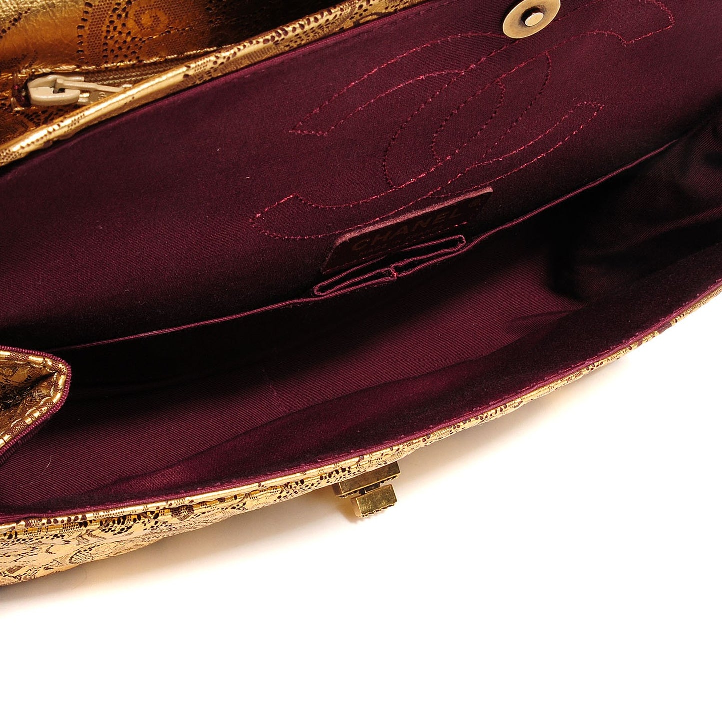 Buffalo Leather Hand Painted Lace 2.55 Reissue 226 Flap Gold