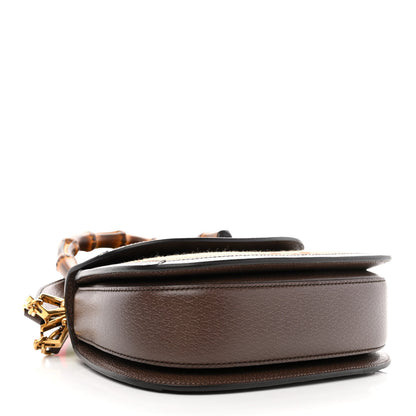 Gucci Monogram Jumbo GG Textured Dollar Calfskin Web Small Bamboo 1947 Top Handle Bag Camel Ebony New Acero 5 of 12