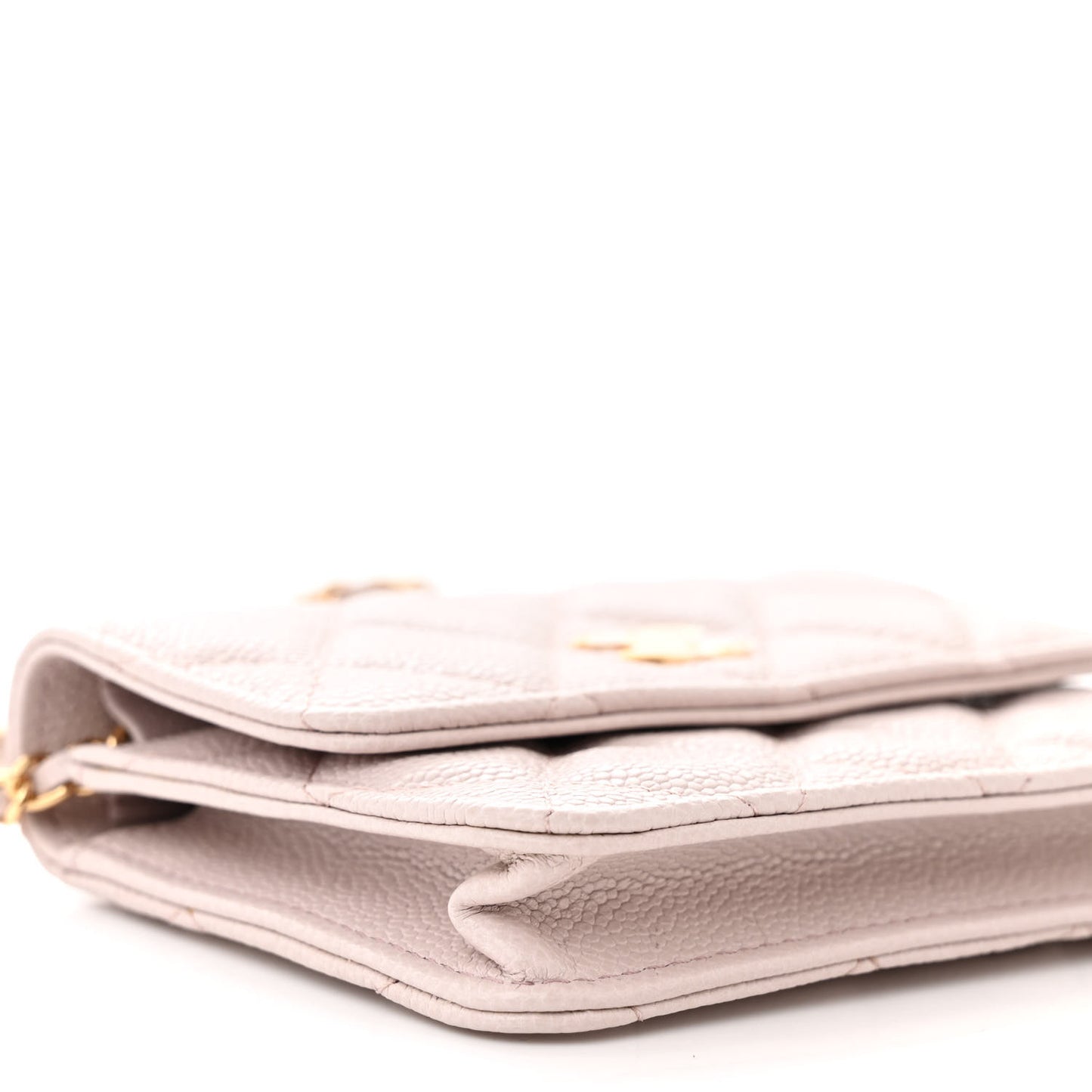 Caviar Quilted Miss Coco Clutch With Chain Grey