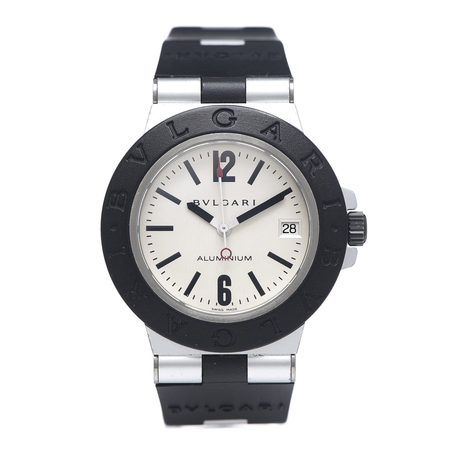 Bulgari Aluminum Rubber 38mm Diagono Quartz Watch 1 of 5