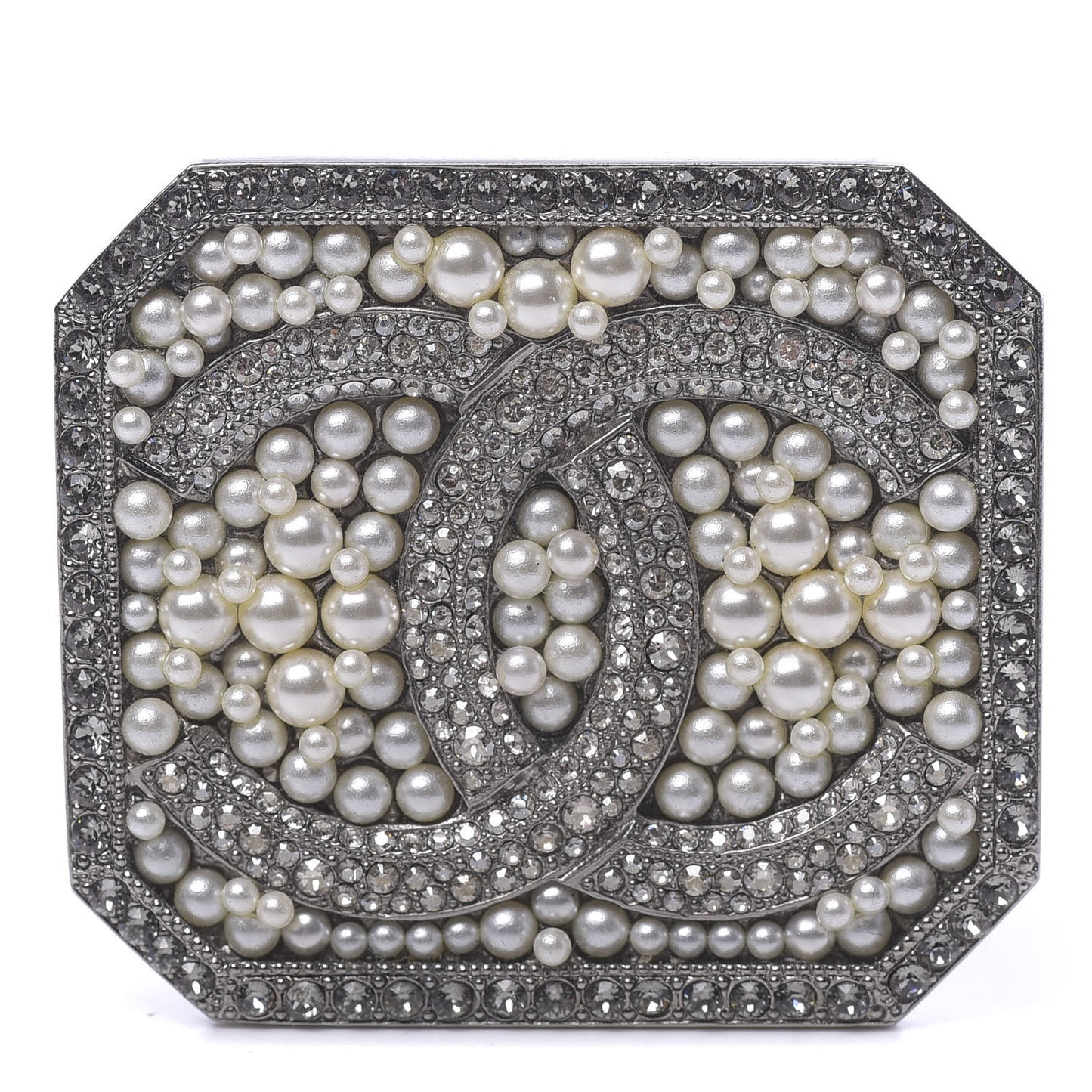Crystal CC Brooch Silver