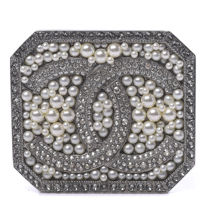 Chanel Crystal CC Brooch Silver 1 of 4