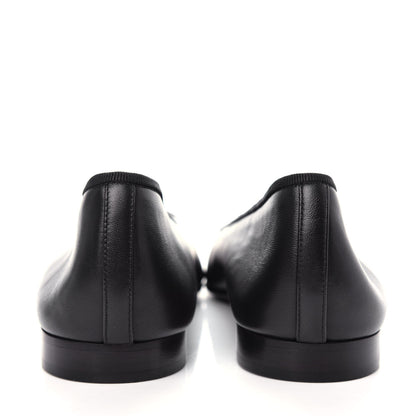 Chanel Lambskin Patent Cap Toe Ballerina Flats 39.5 Black 7 of 11