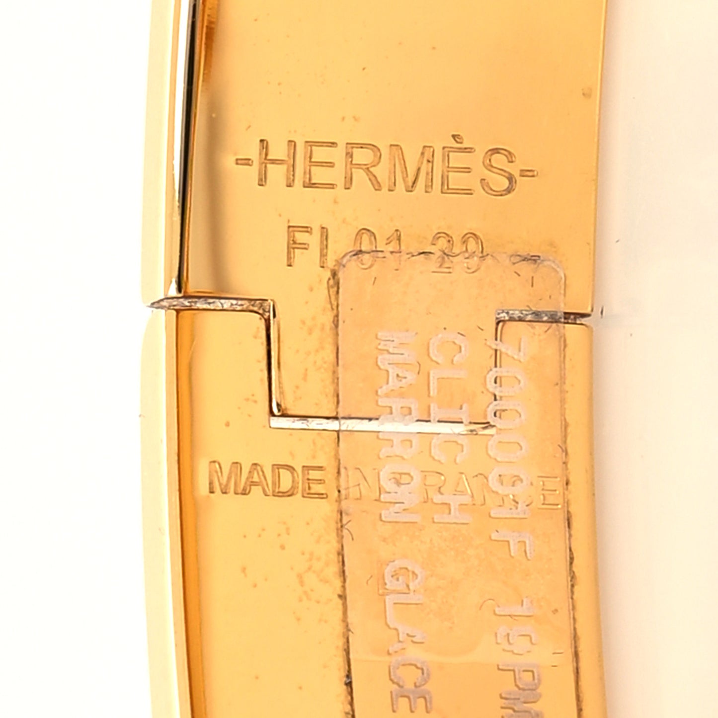 Enamel Clic Clac H Narrow Bracelet PM Marron Glace