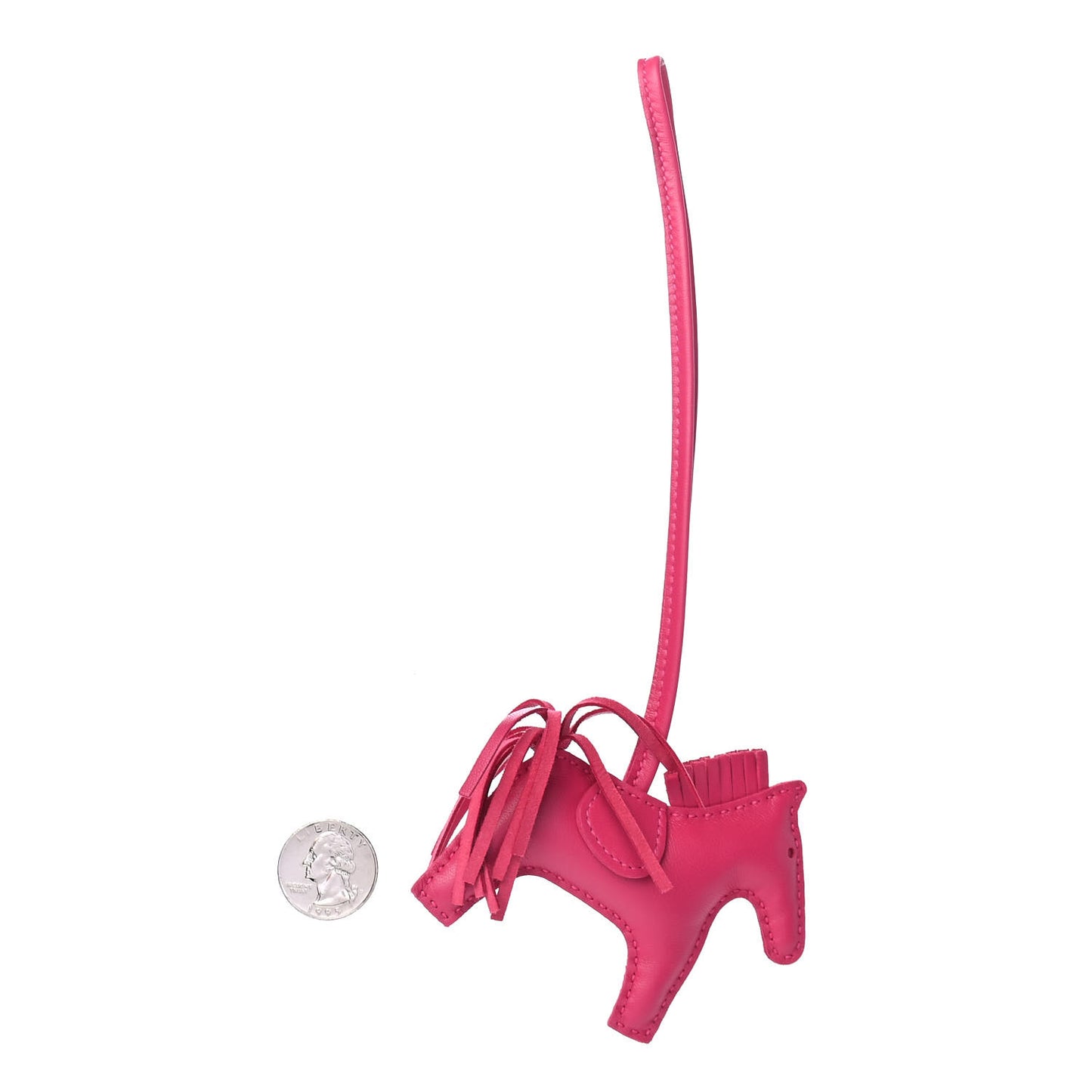 Milo Lambskin Grigri Rodeo Horse Bag Charm MM Rose Mexico