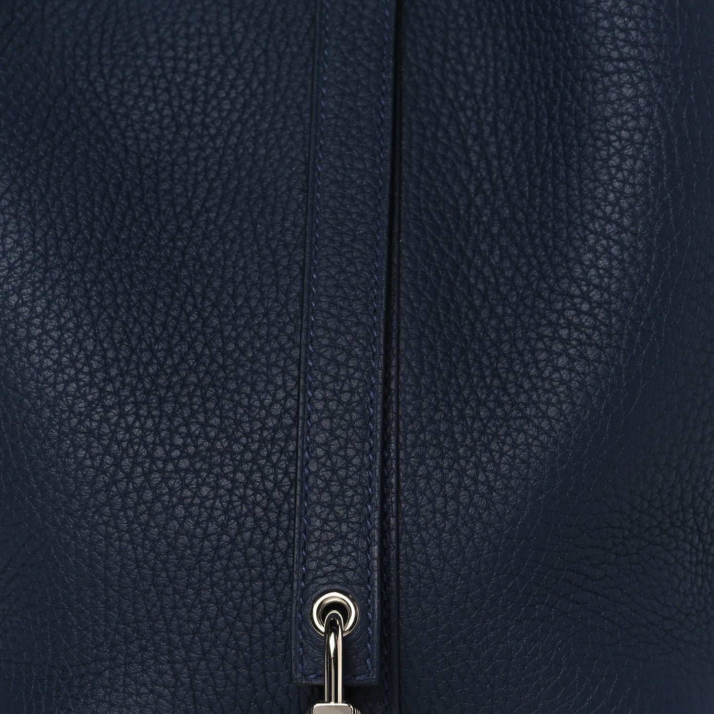 Taurillon Clemence Eclat Picotin Lock 18 PM Bleu Nuit Bleu Zellige