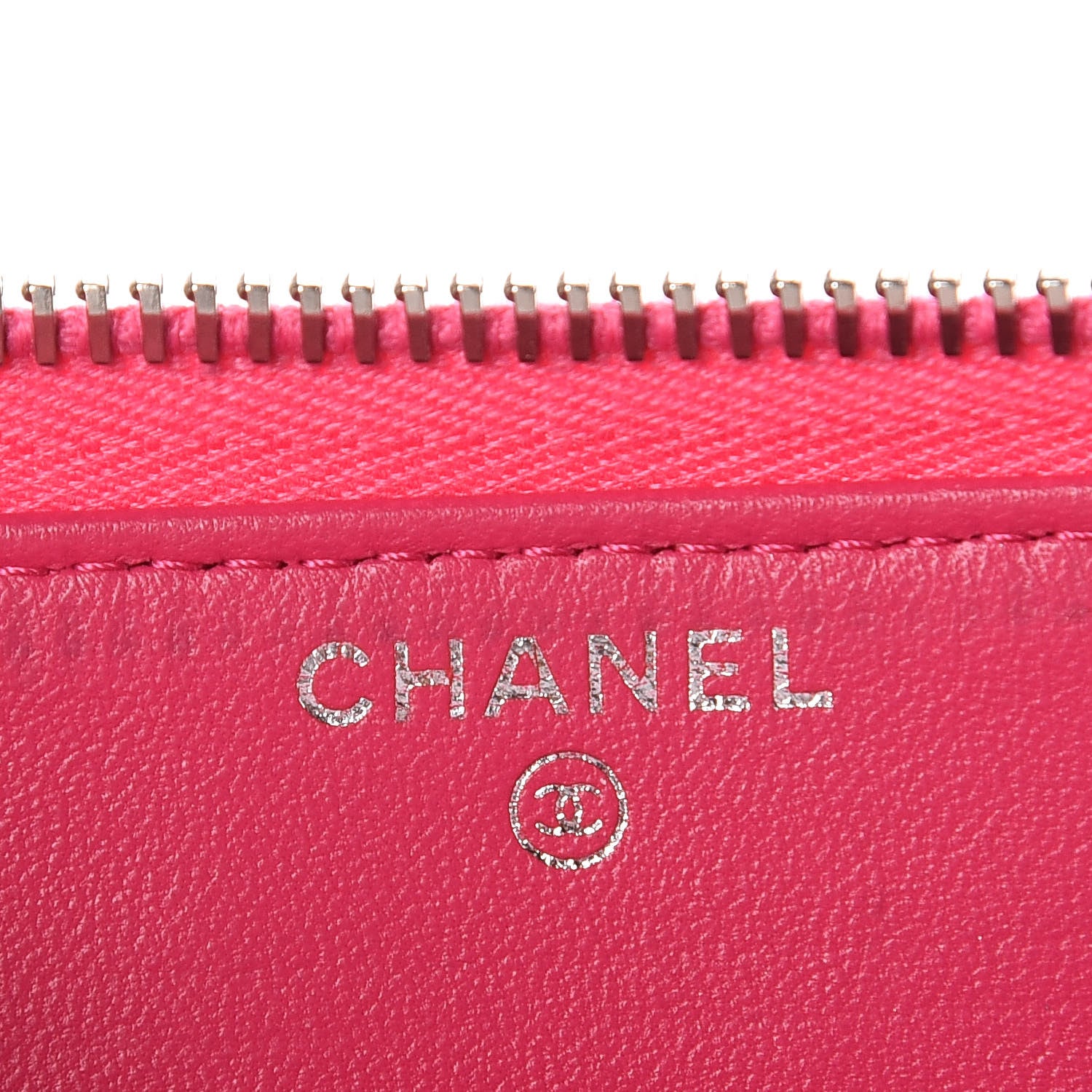 Chanel Lambskin Quilted Zip Around Wallet Fuchsia 6 of 8