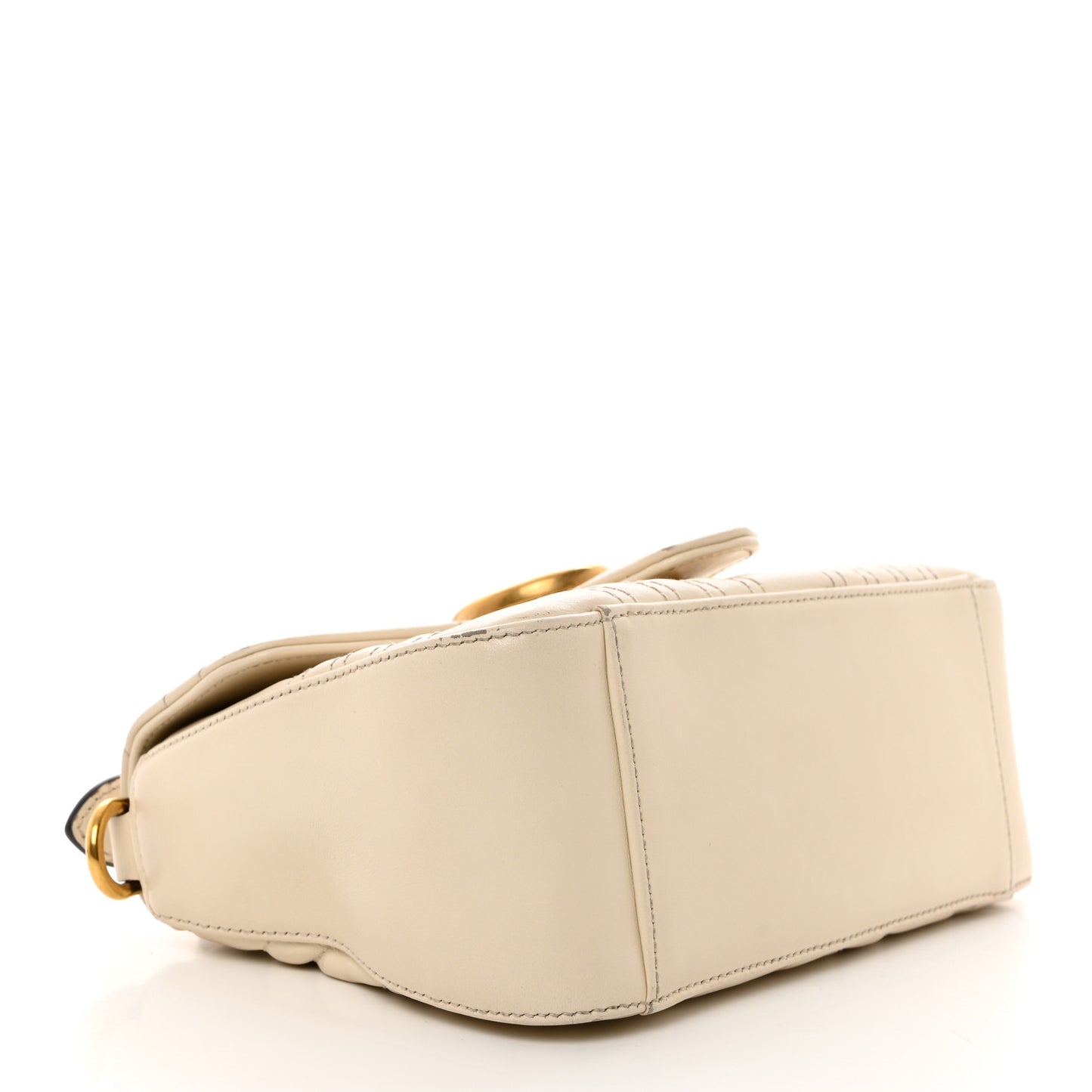 Calfskin Matelasse Mini GG Marmont Top Handle Shoulder Bag White