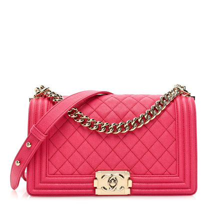 Chanel Caviar Quilted Medium Boy Flap Dark Pink 1 of 10