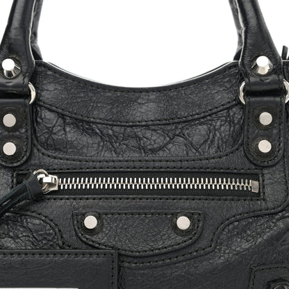 Balenciaga Agneau Classic Silver Hardware Mini City Black 7 of 9