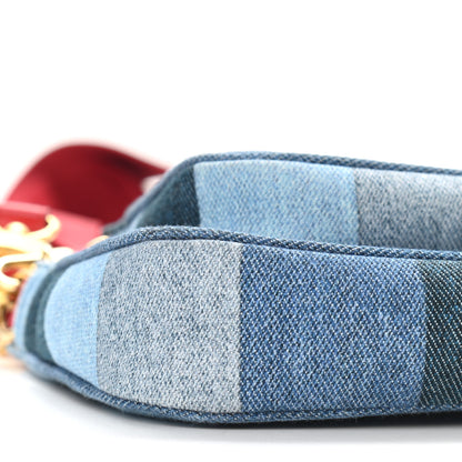 Louis Vuitton Denim Damier Monogram Patchwork Multi Pochette Accessories Blue Rouge 10 of 12