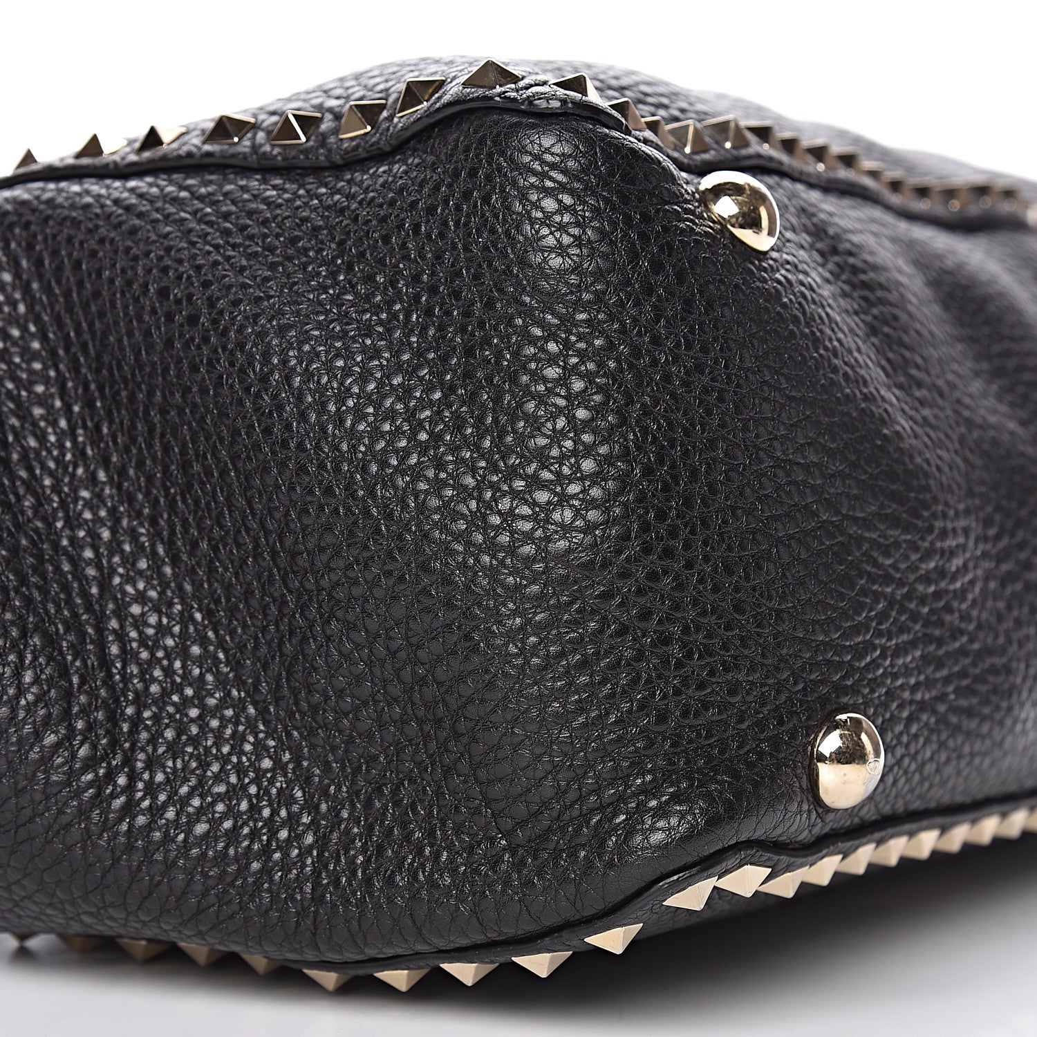Valentino Garavani Pebbled Calfskin Medium Rockstud Tote Black 21 of 23