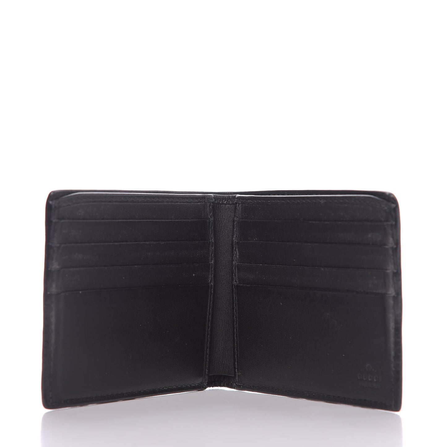 GG Supreme Monogram Selleria Calfskin Kingsnake Nice Bi-Fold Wallet Beige Ebony Multicolor Black