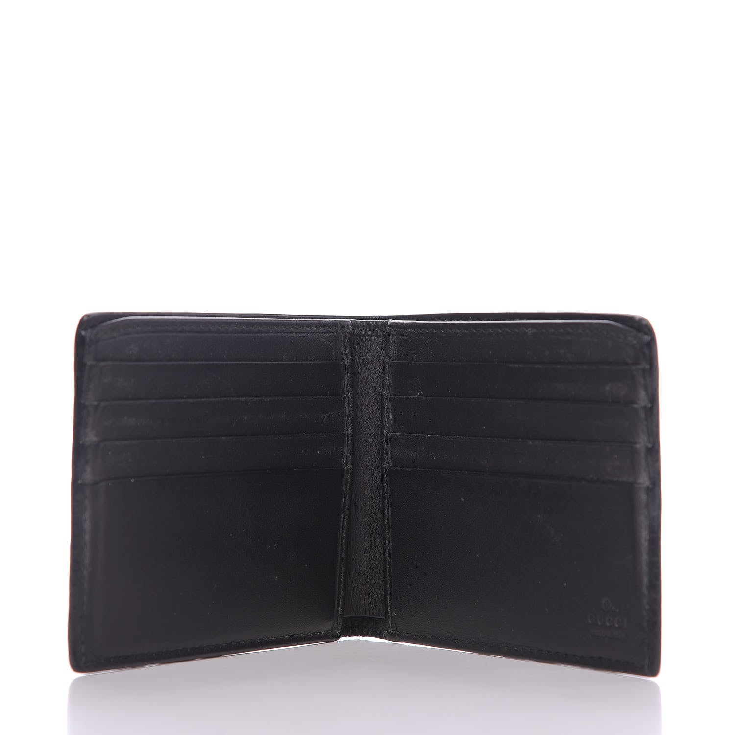 Gucci GG Supreme Monogram Selleria Calfskin Kingsnake Nice Bi-Fold Wallet Beige Ebony Multicolor Black 5 of 7