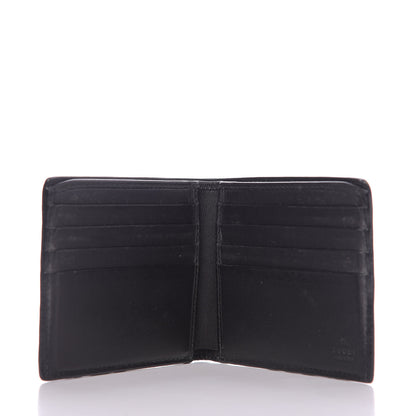 Gucci GG Supreme Monogram Selleria Calfskin Kingsnake Nice Bi-Fold Wallet Beige Ebony Multicolor Black 5 of 7