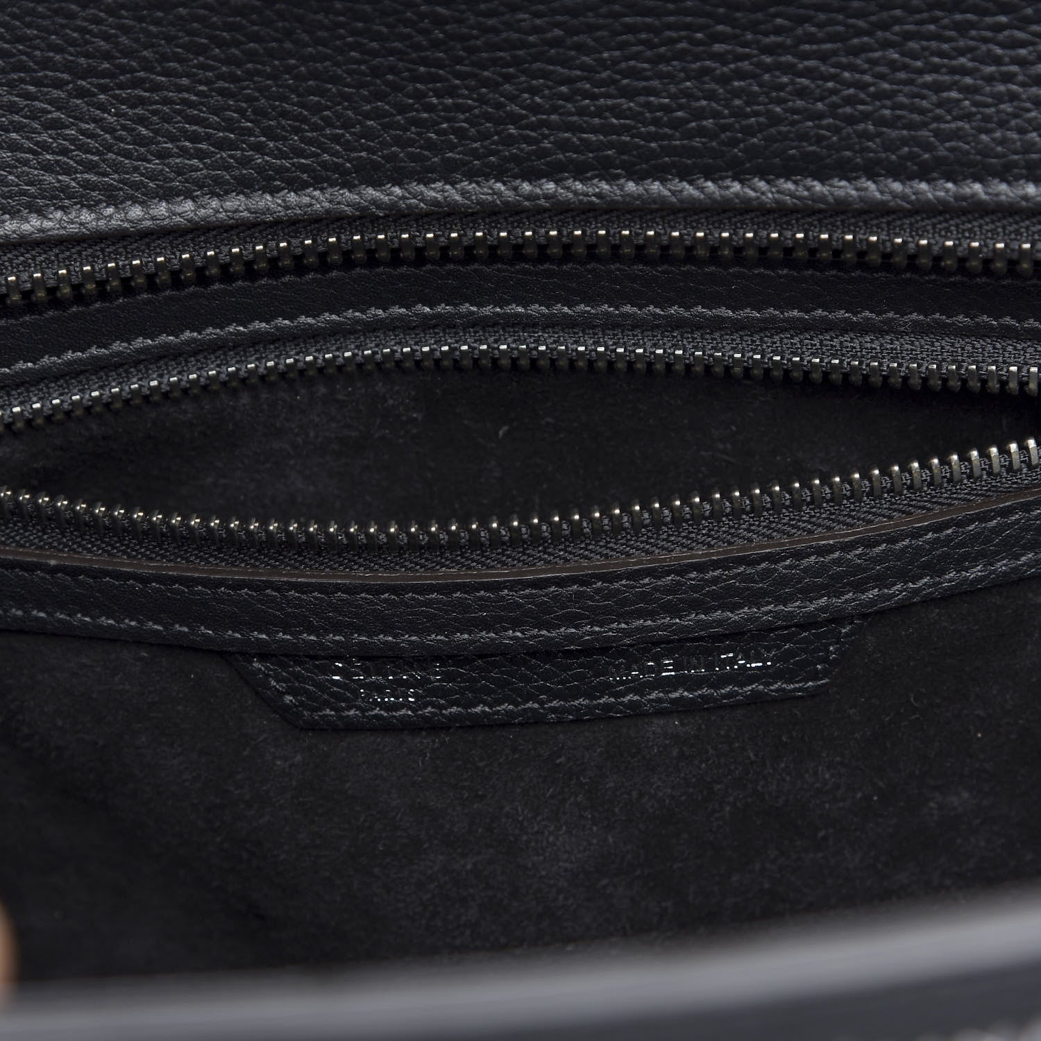 Celine Drummed Calfskin Micro Luggage Black 10 of 10