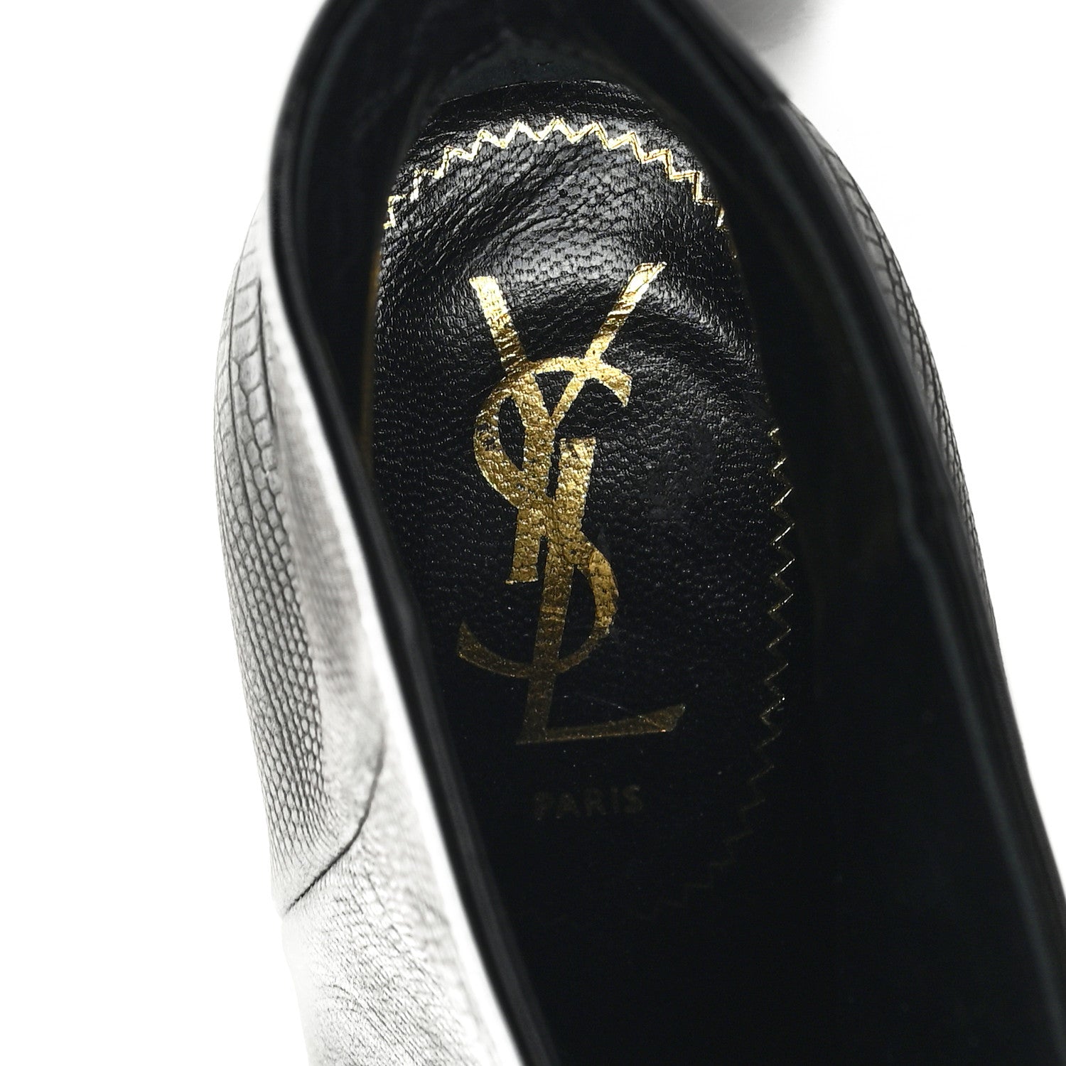 Saint Laurent Calfskin Lizard Embossed Tribtoo 105 Platform Booties 37 Black 8 of 9