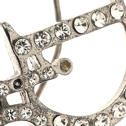 Christian Dior Crystal Logo Earrings Silver 4 of 6