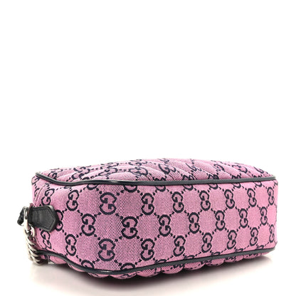 Gucci Monogram Multicolor Matelasse Diagonal Small GG Marmont Chain Shoulder Bag Pink Blue 4 of 9
